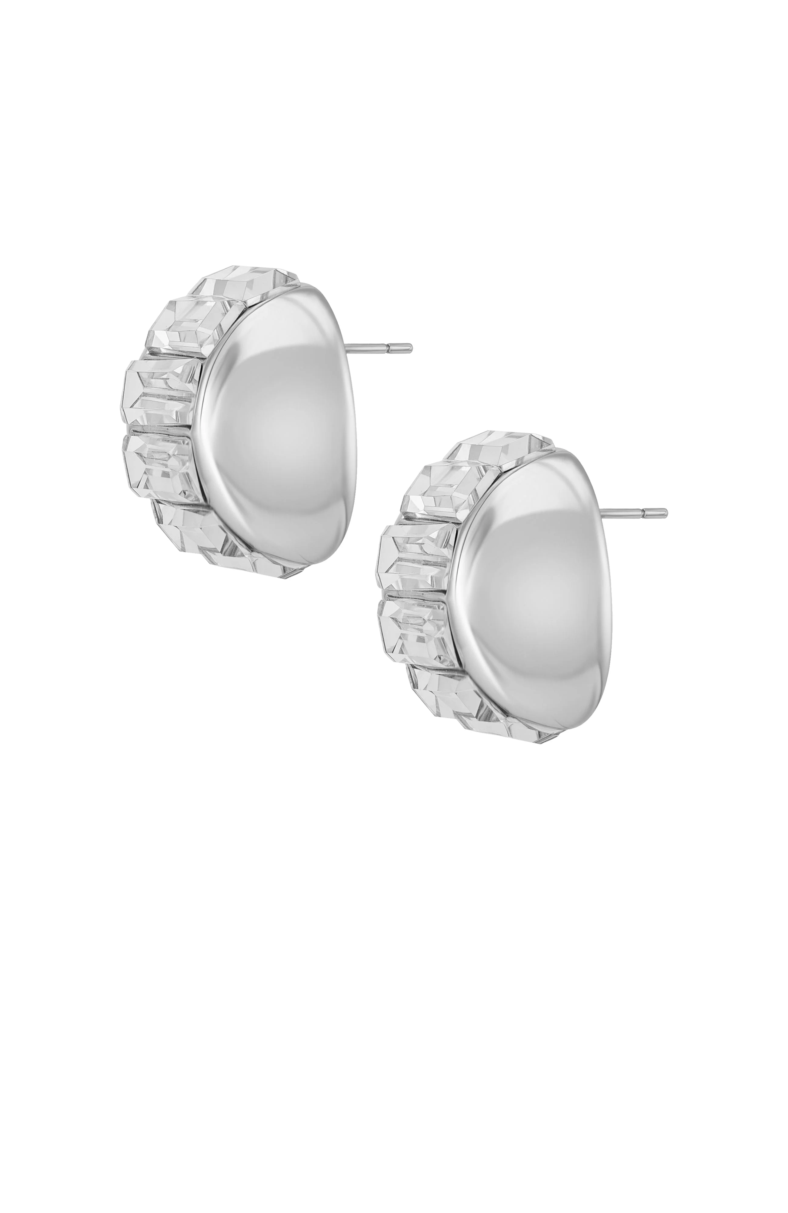 Baguette Crystal Stud Earrings - Image 2