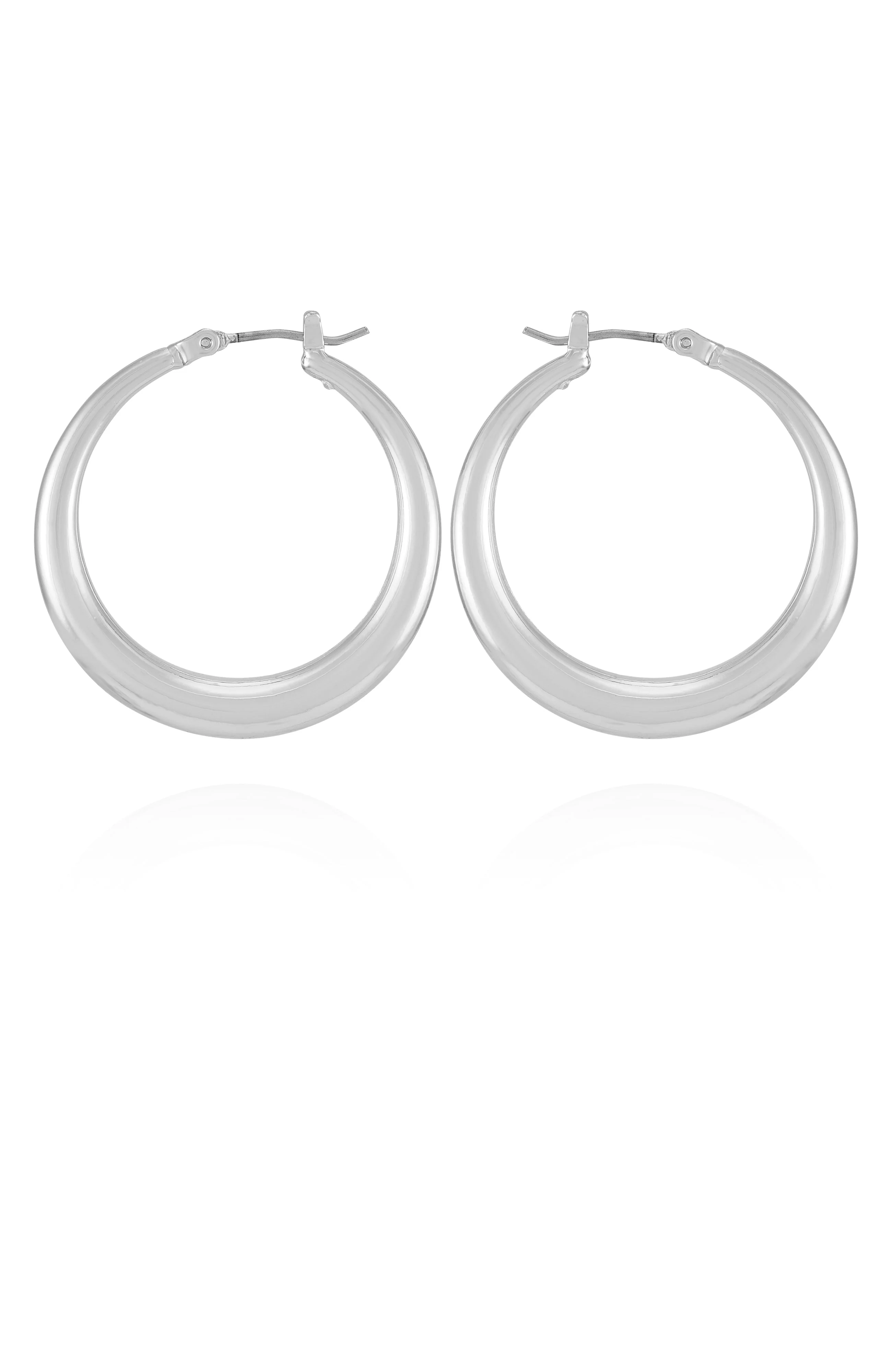 Classic Silvertone Hoop Earrings