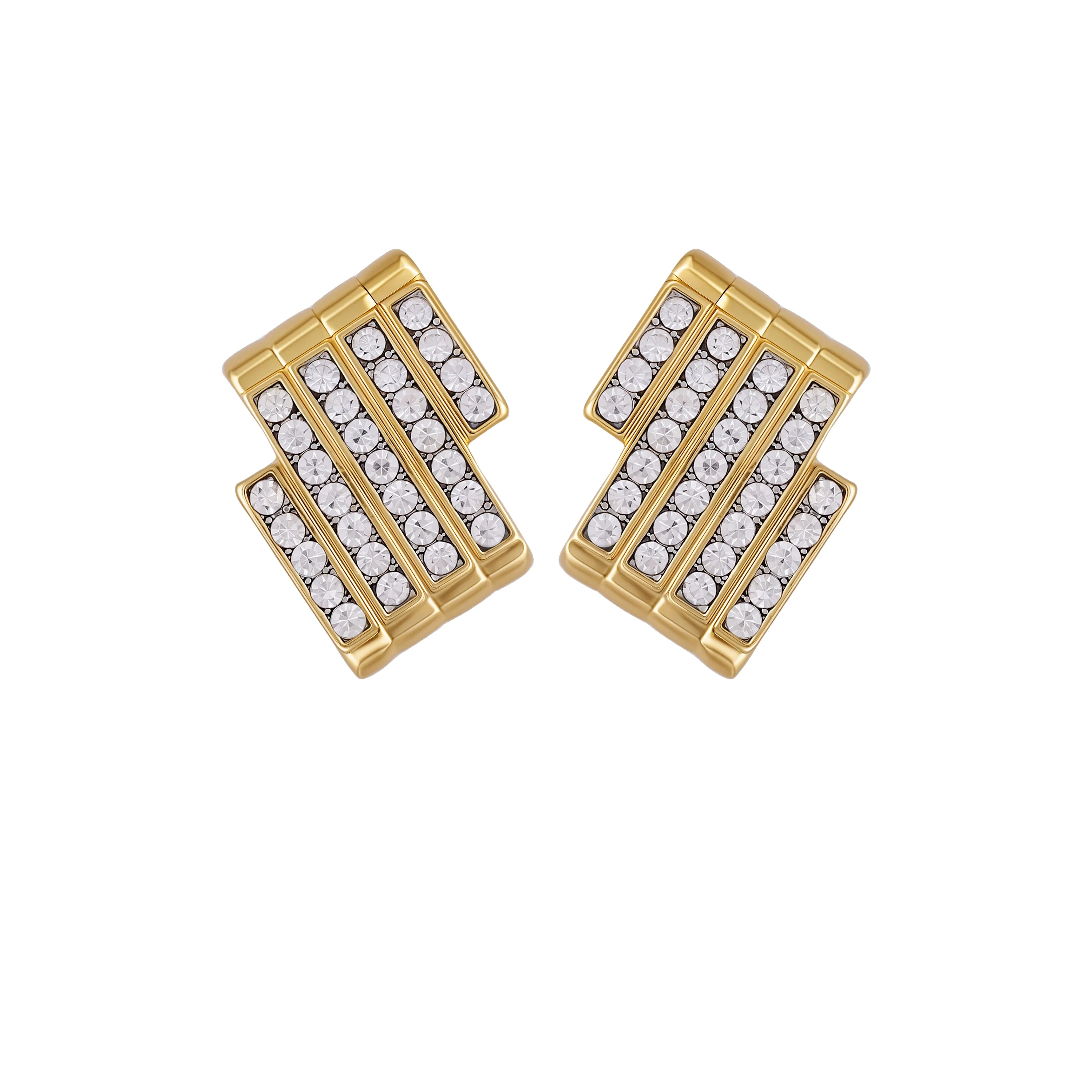Crystal Bar Stud Earrings
