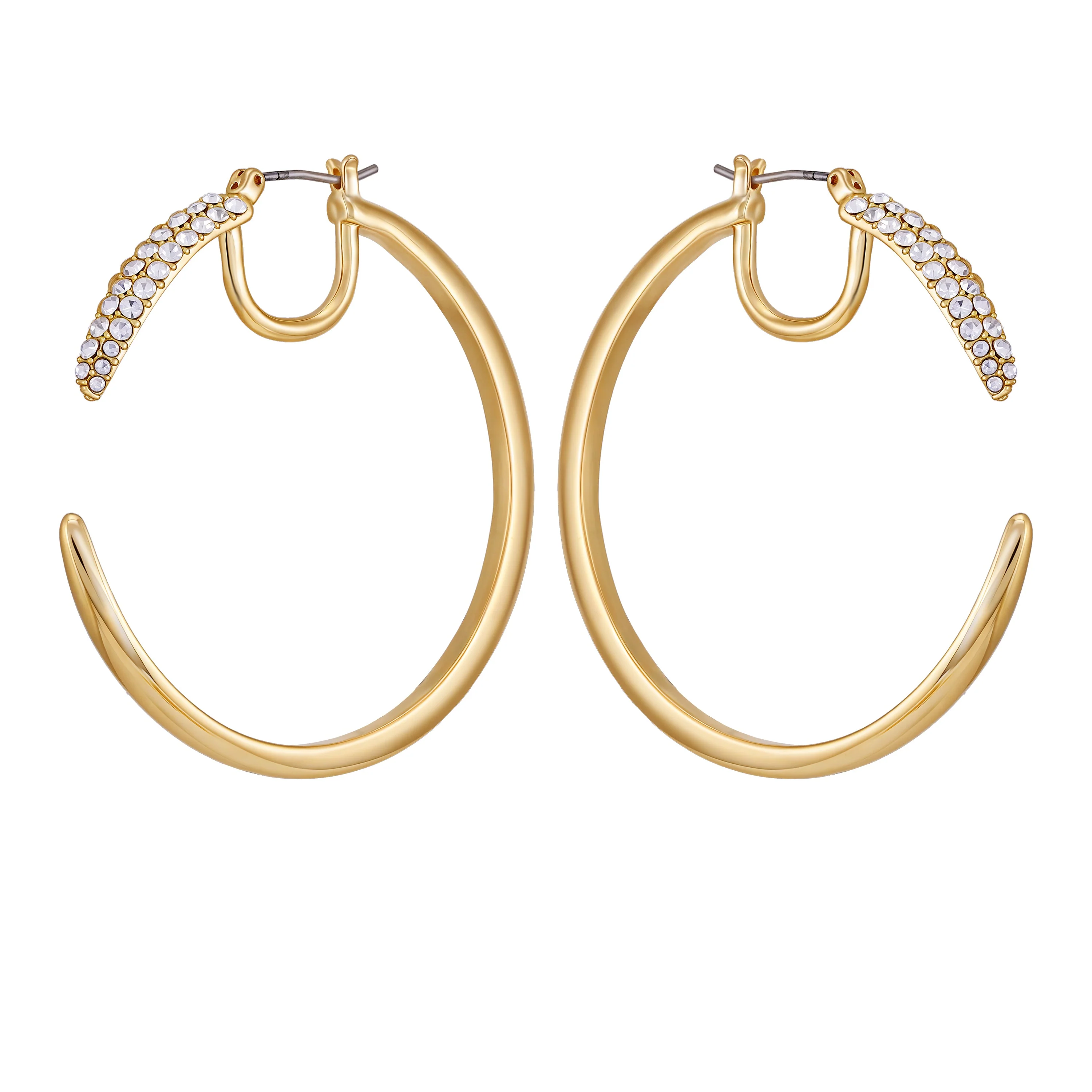 Crystal Pavé Large Hoop Earrings - Image 2