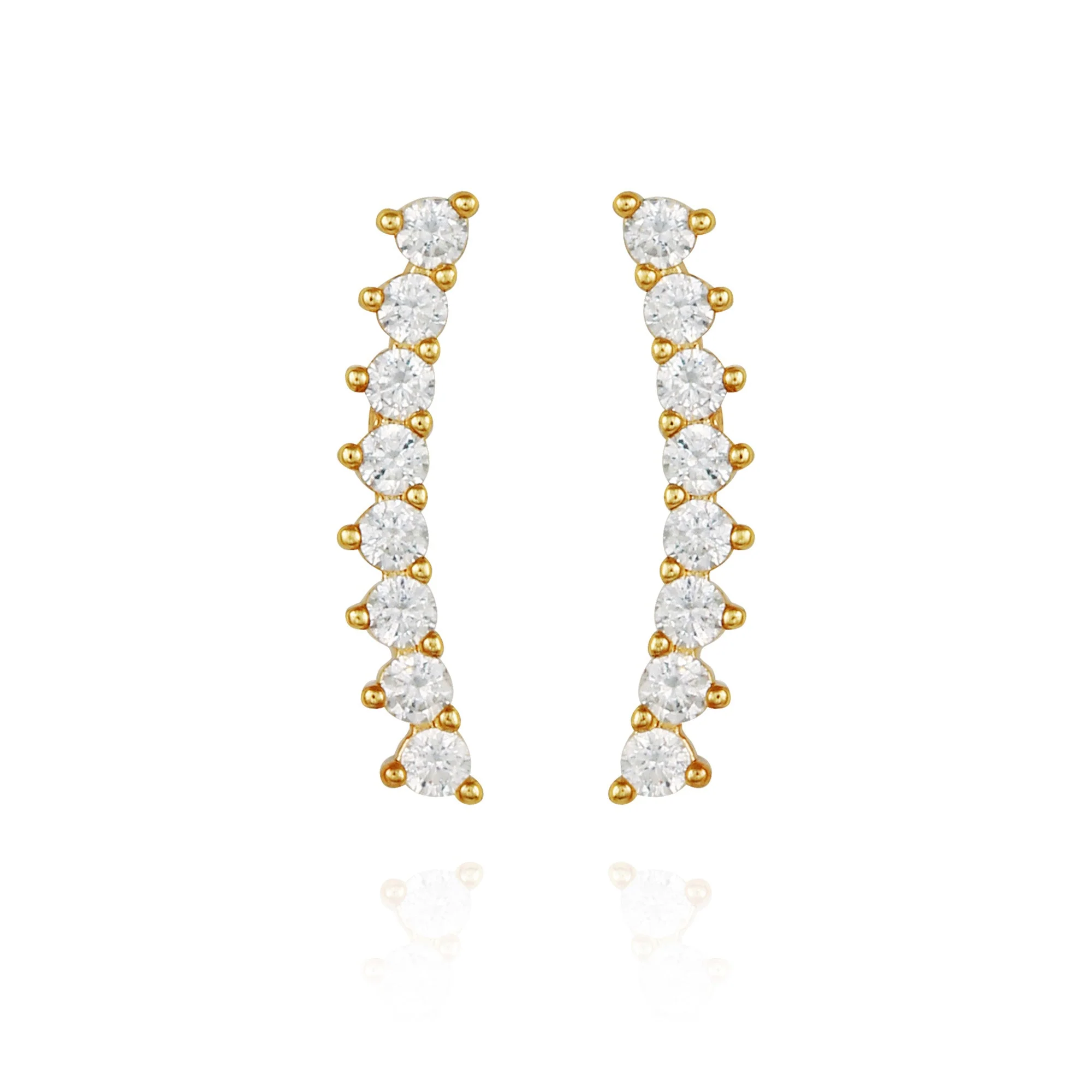 Cubic Zirconia Climber Earrings
