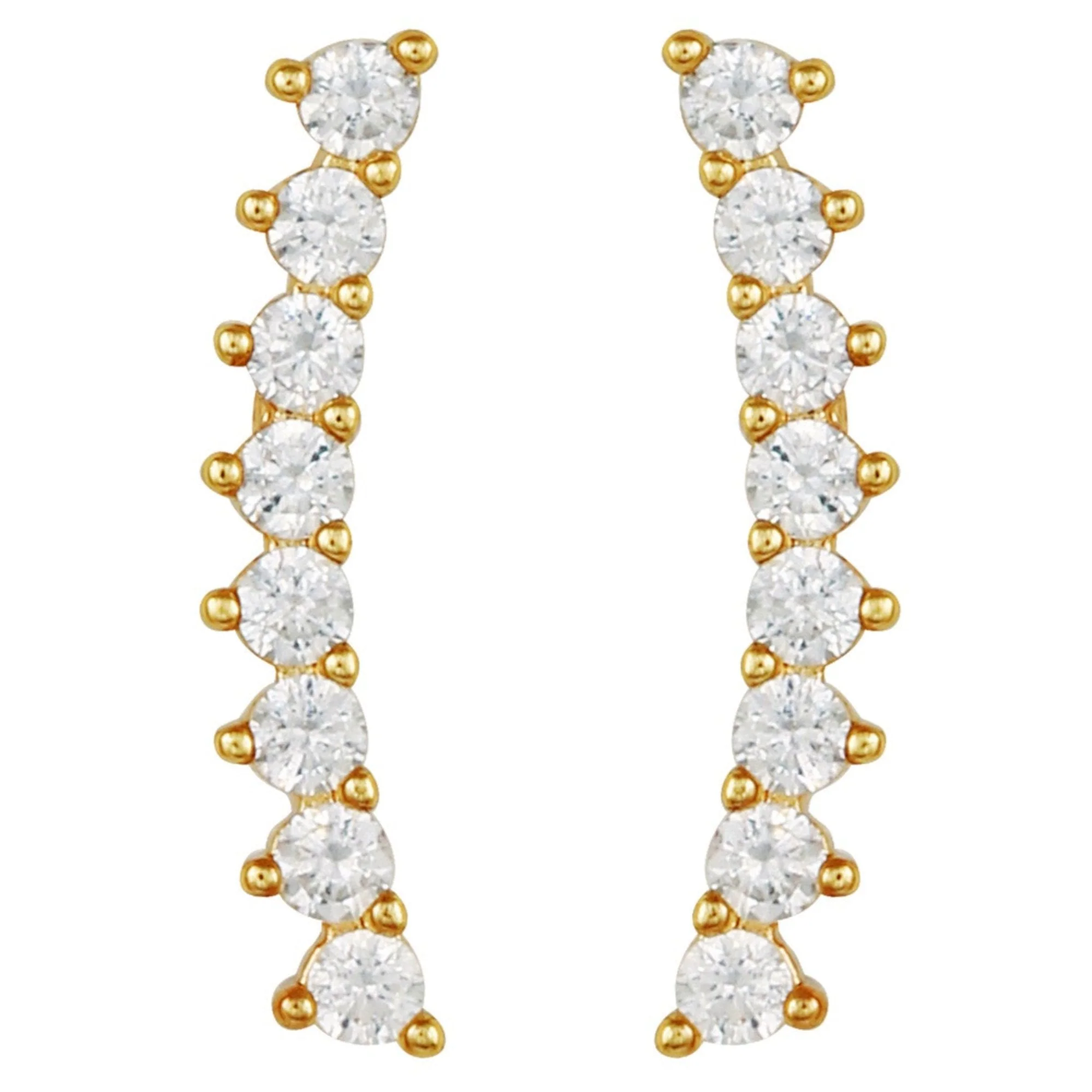 Cubic Zirconia Climber Earrings - Image 2