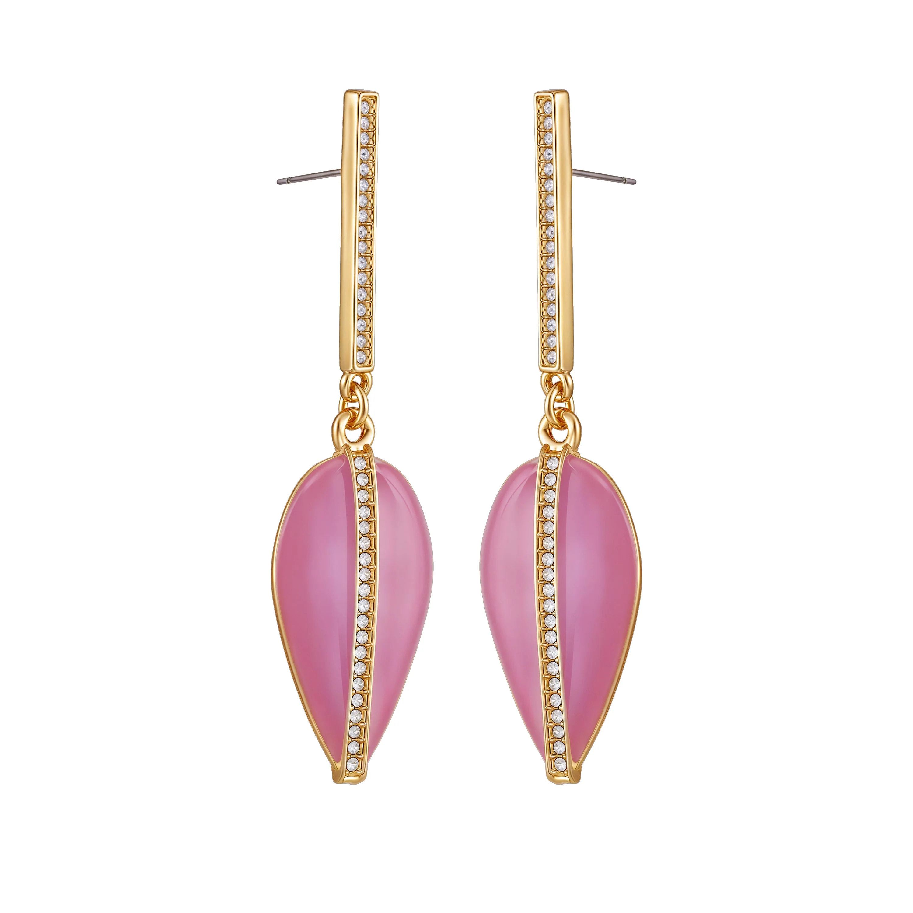 Gold Tone Drop Earrings - Image 2