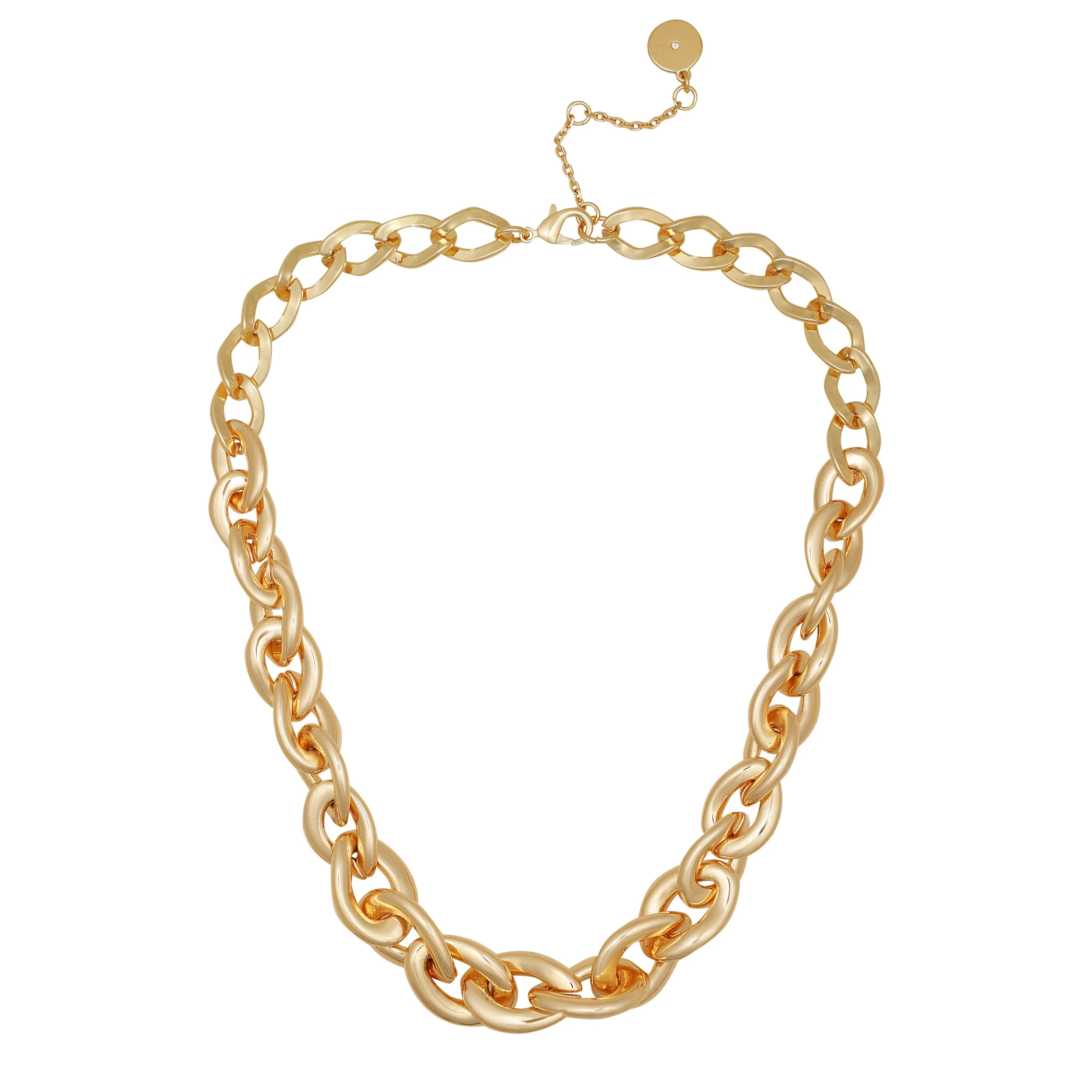 Goldtone Chunky Link Chain Necklace - Image 3