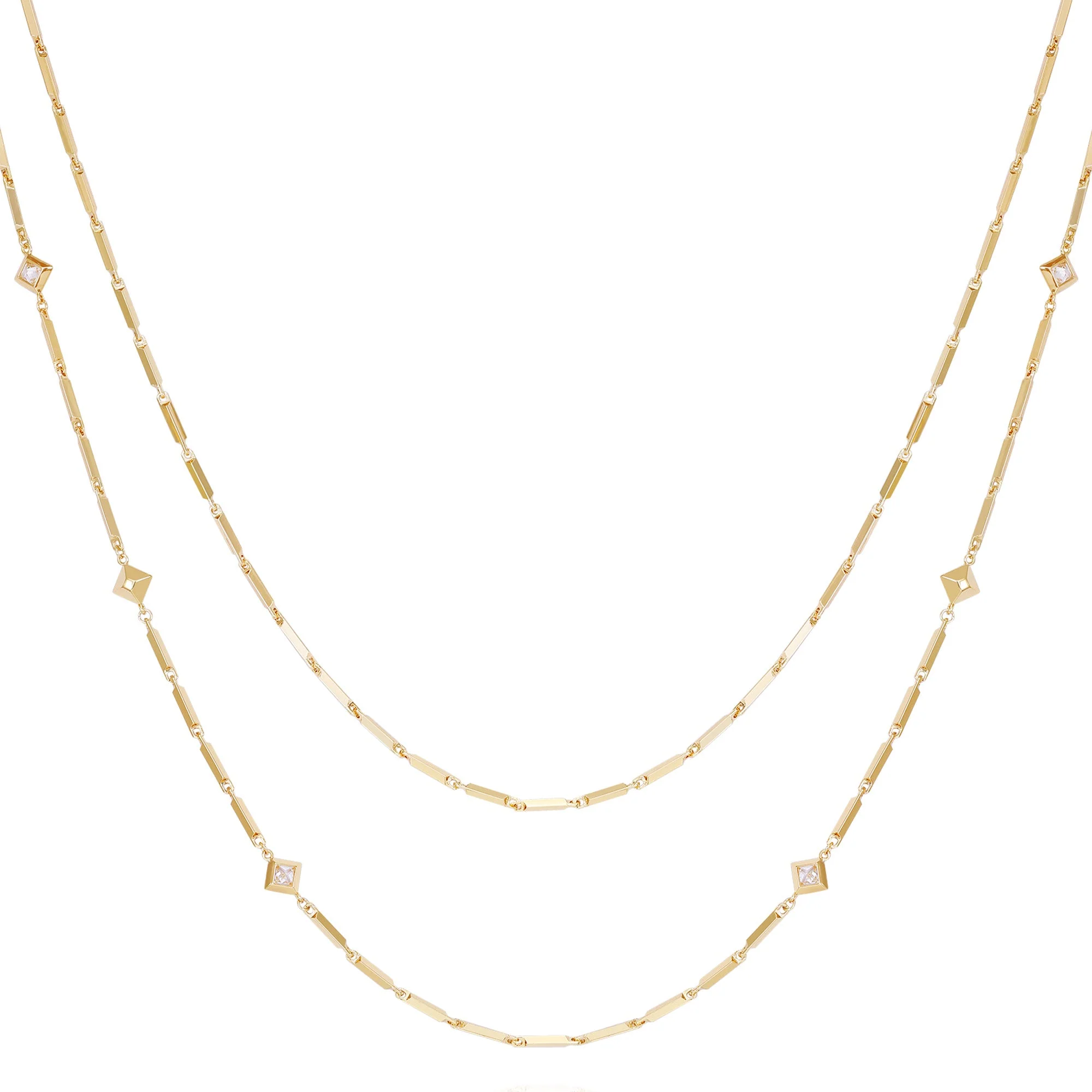 Goldtone Long Layered Necklace