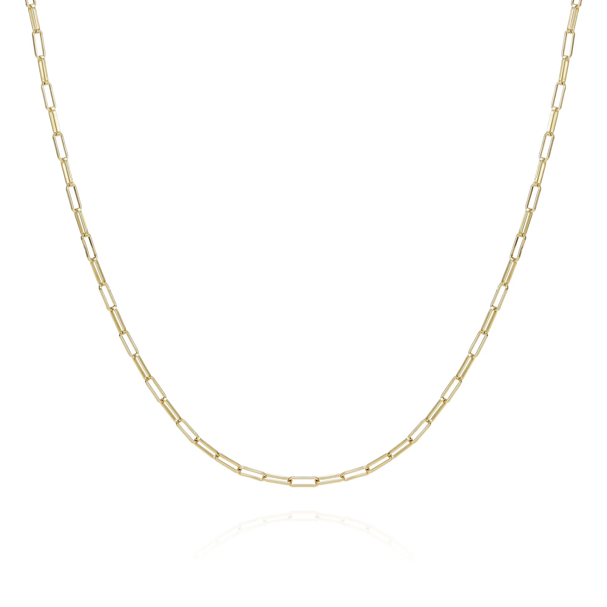 Goldtone Paper Clip Chain Link Necklace