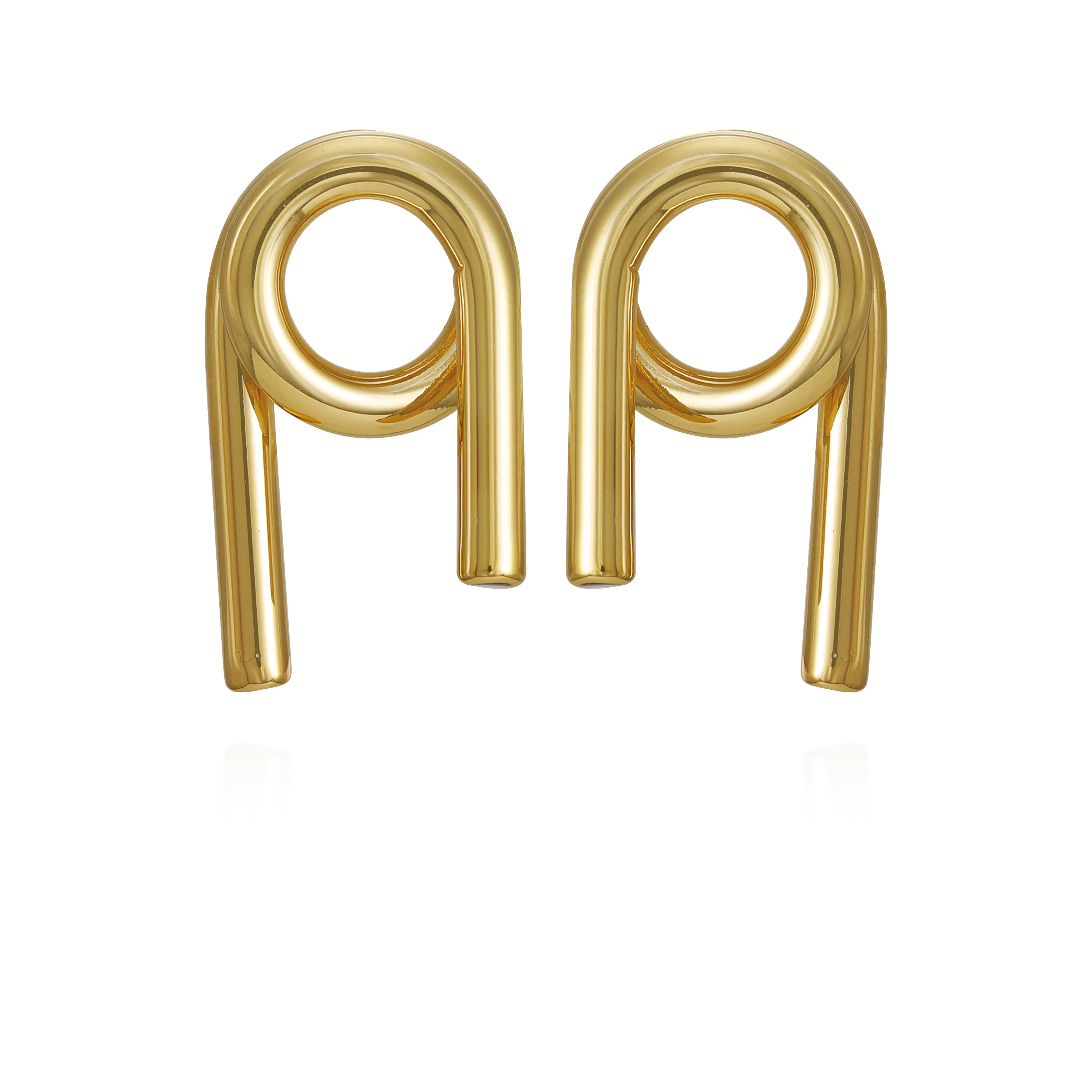 Goldtone Short Twisted Drop Earrings