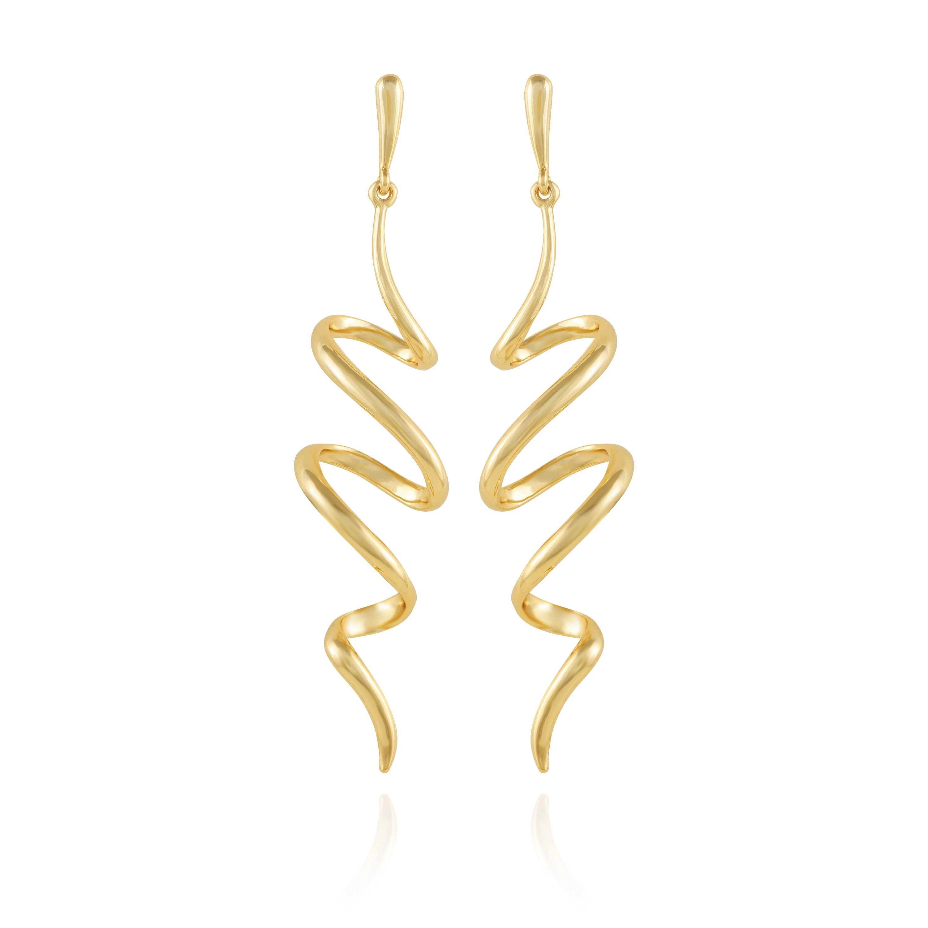 Goldtone Spiral Corkscrew Earrings