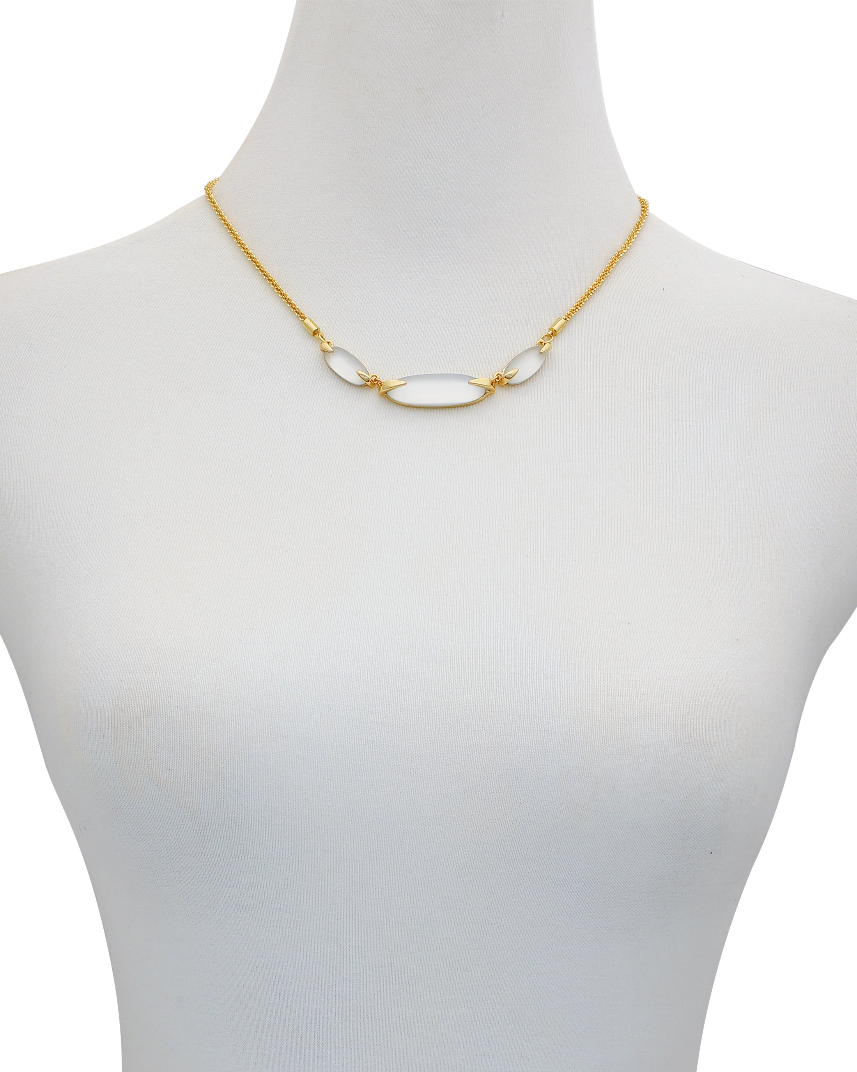 Goldtone Stone Collar Necklace - Image 3