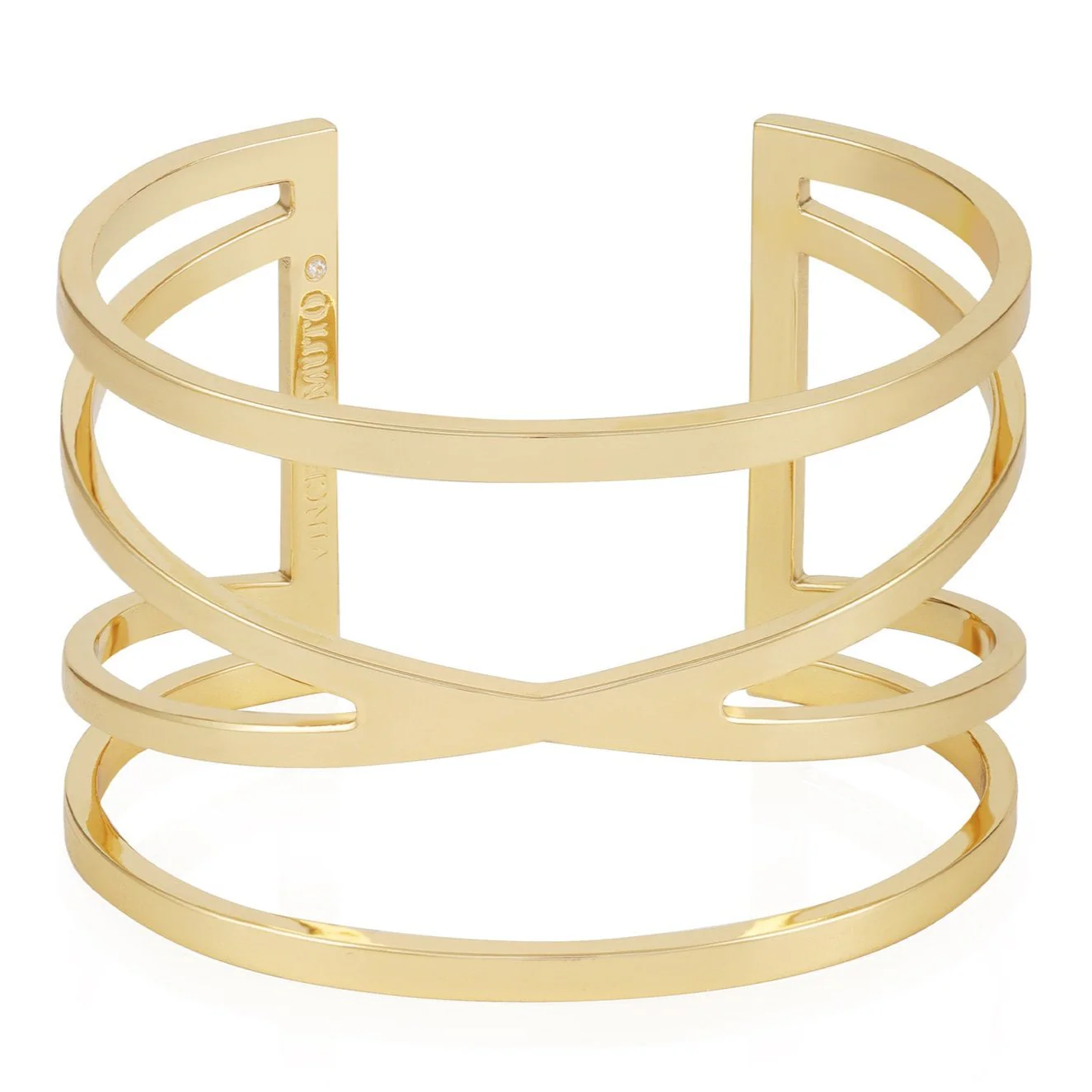 Goldtone Twisted Double Cuff Bracelet - Image 2