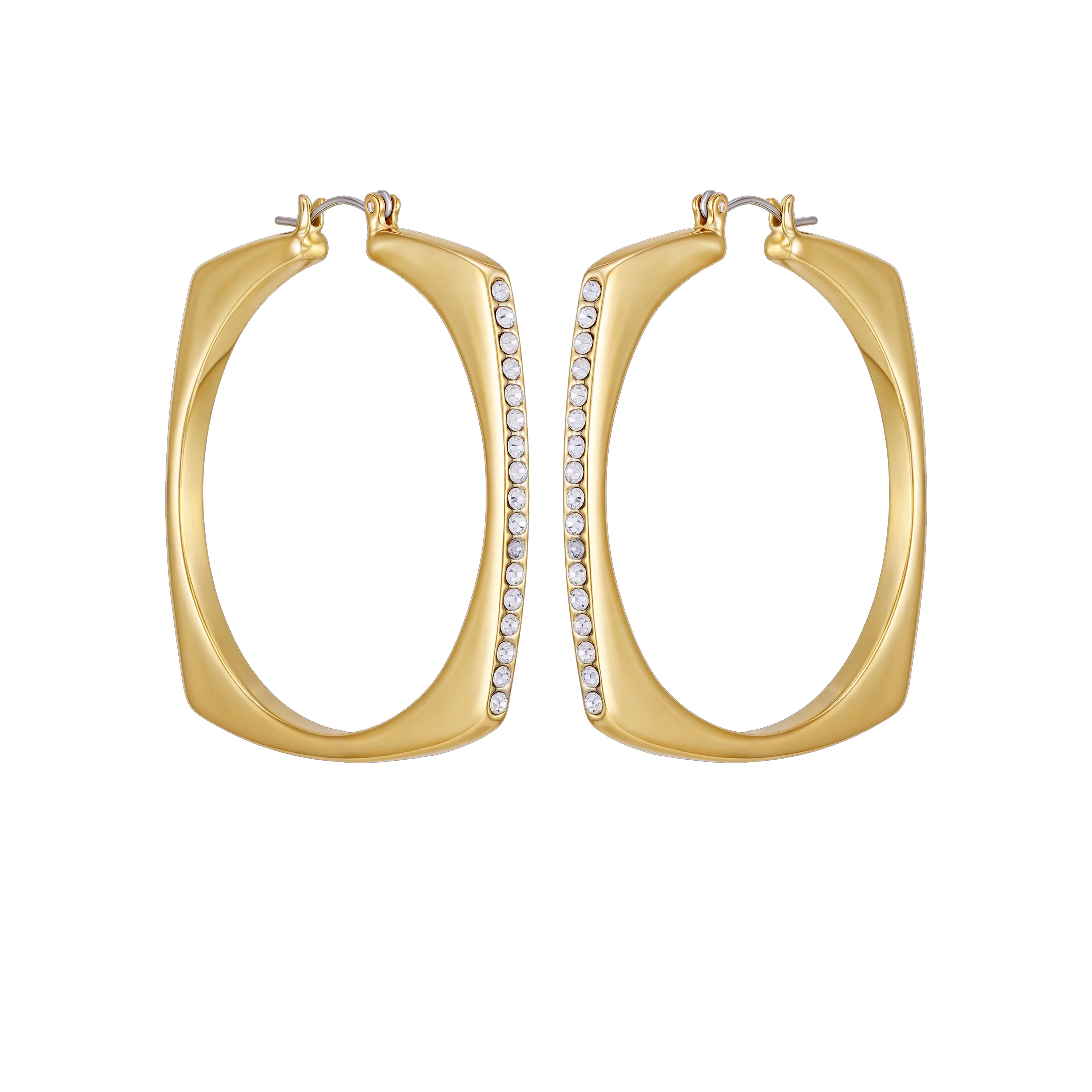 Large Square Hoop Earrings - Image 2