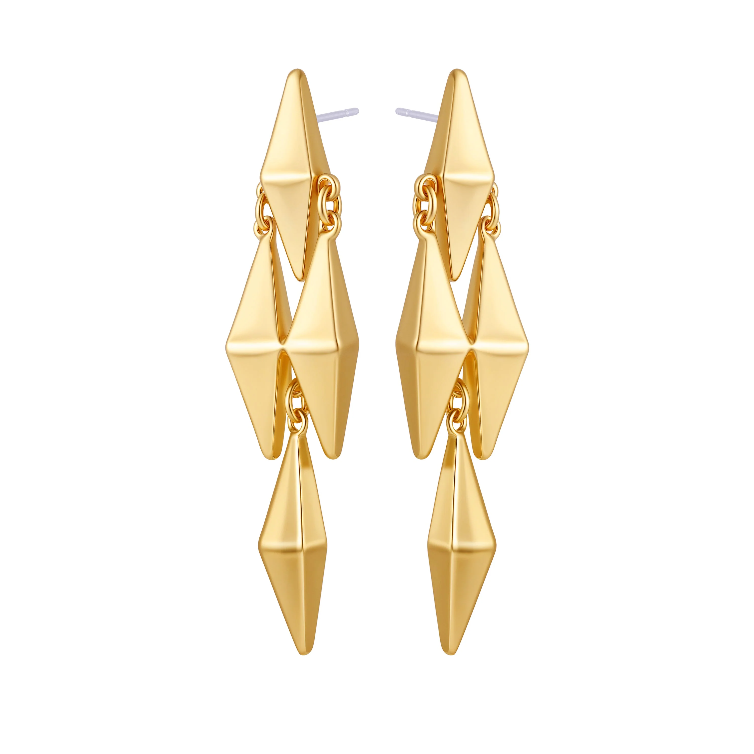 Multi Drop Geometric Earrings - Image 2