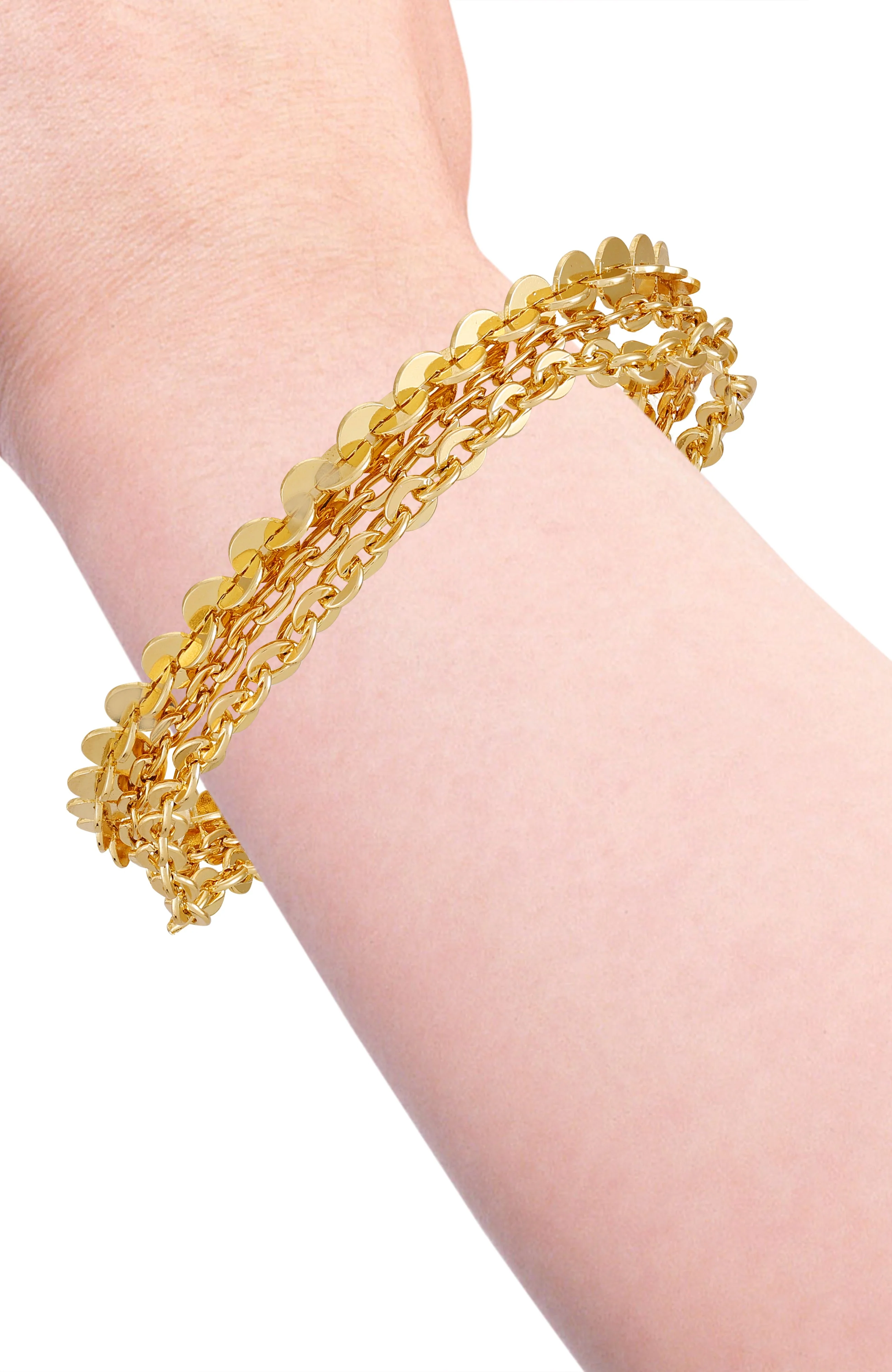 Multi Strand Goldtone Toggle Bracelet - Image 3