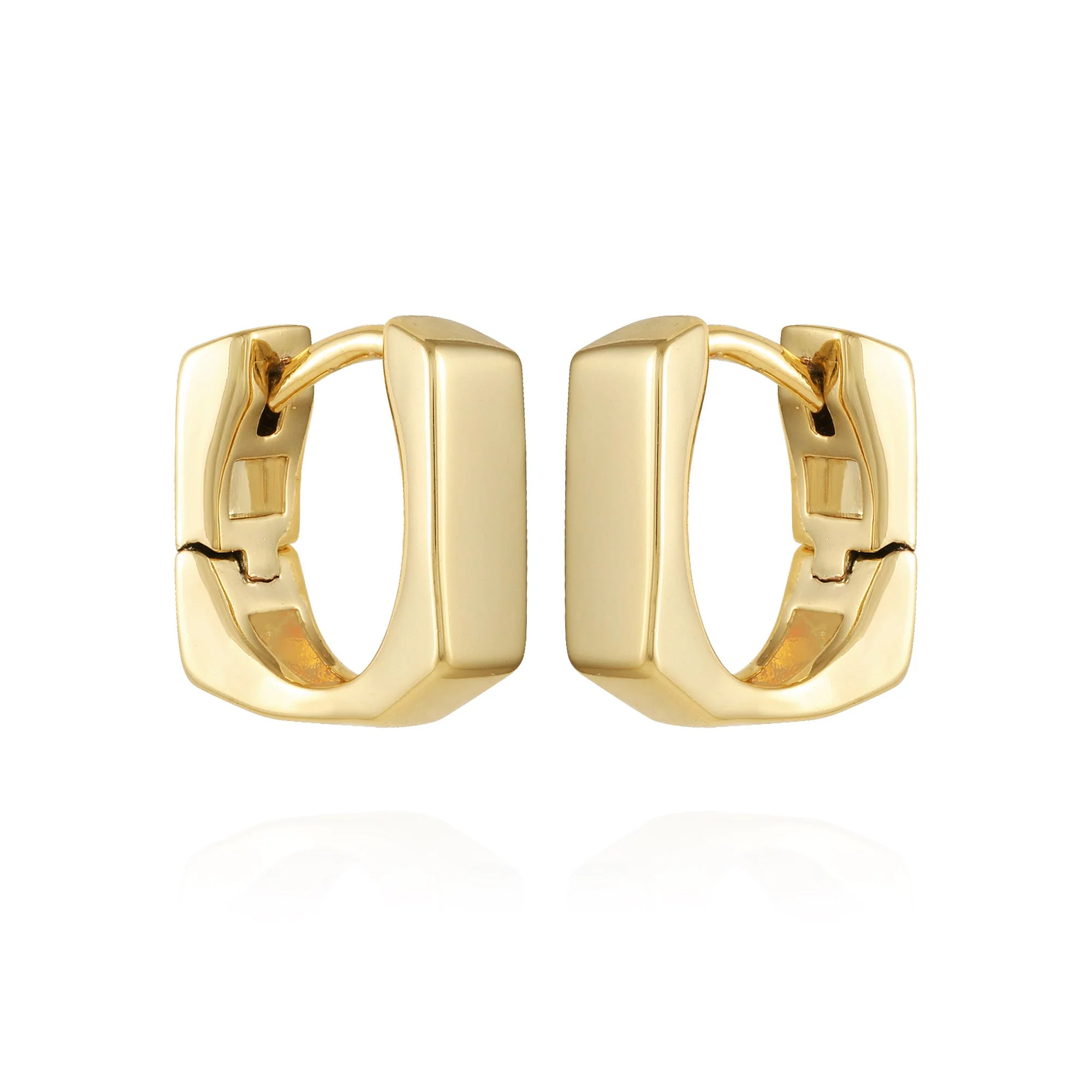 Rectangle Huggie Hoop Earrings