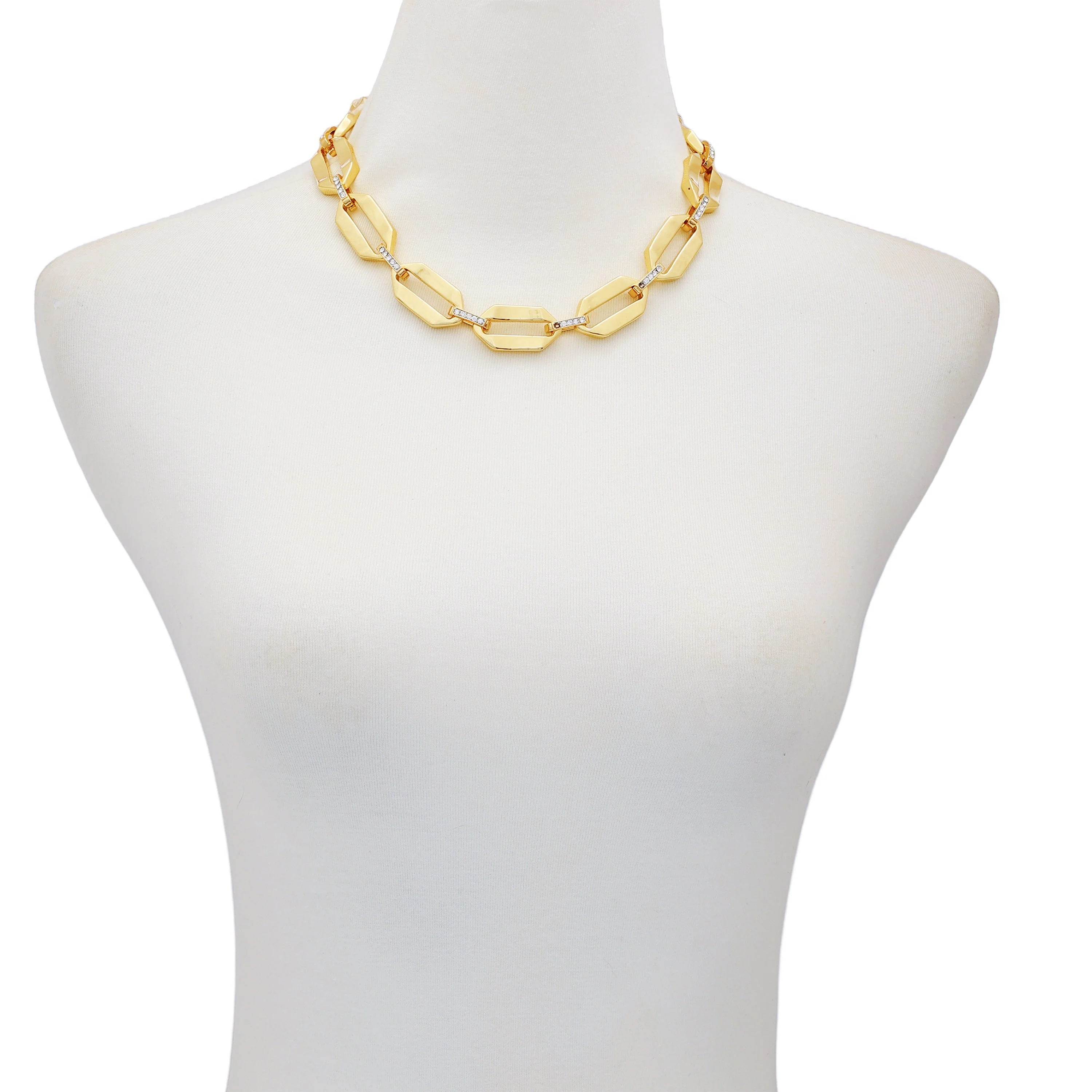 Statement Goldtone Link Necklace - Image 3