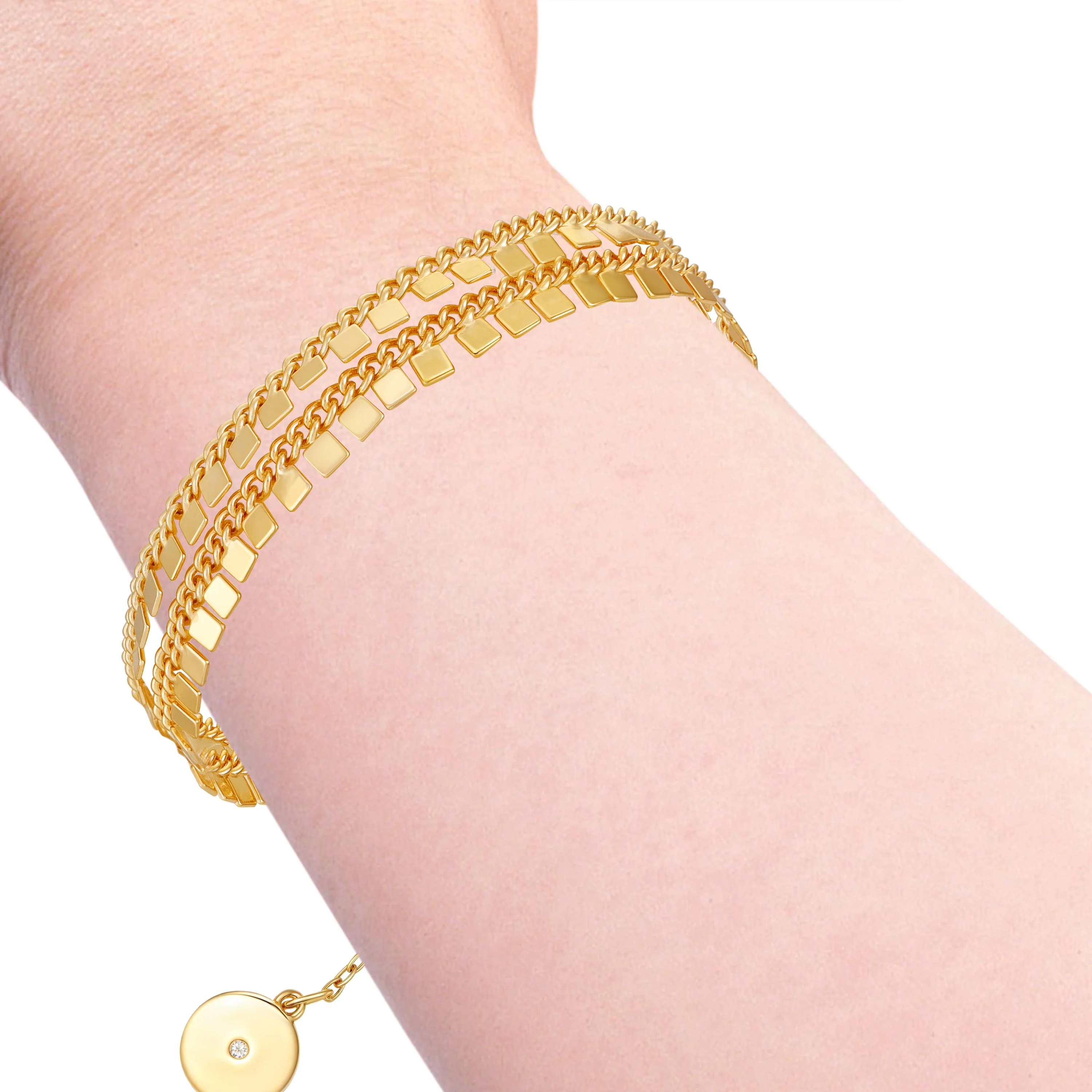 Triple Row Goldtone Bracelet - Image 3