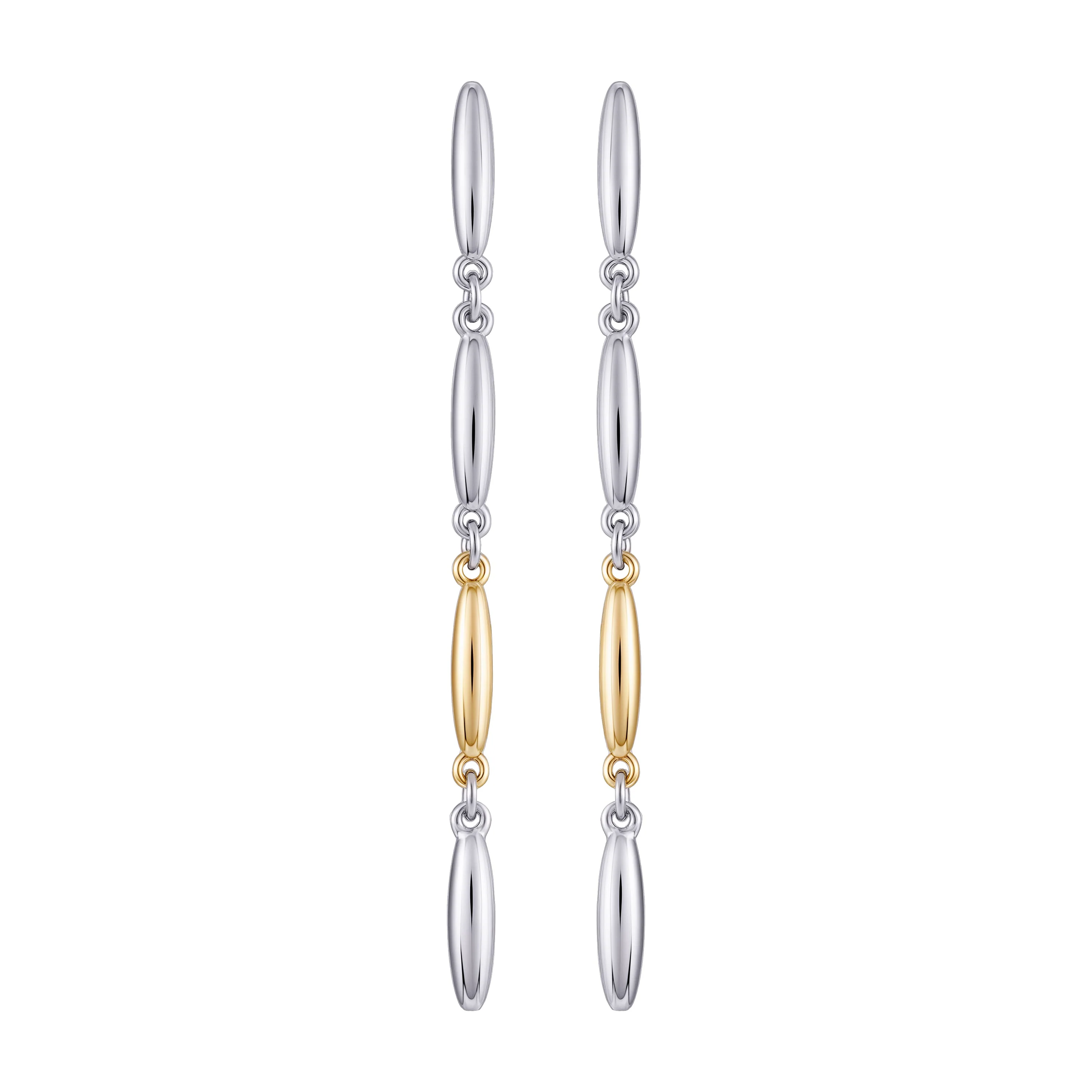 Two Tone Drop Earrings