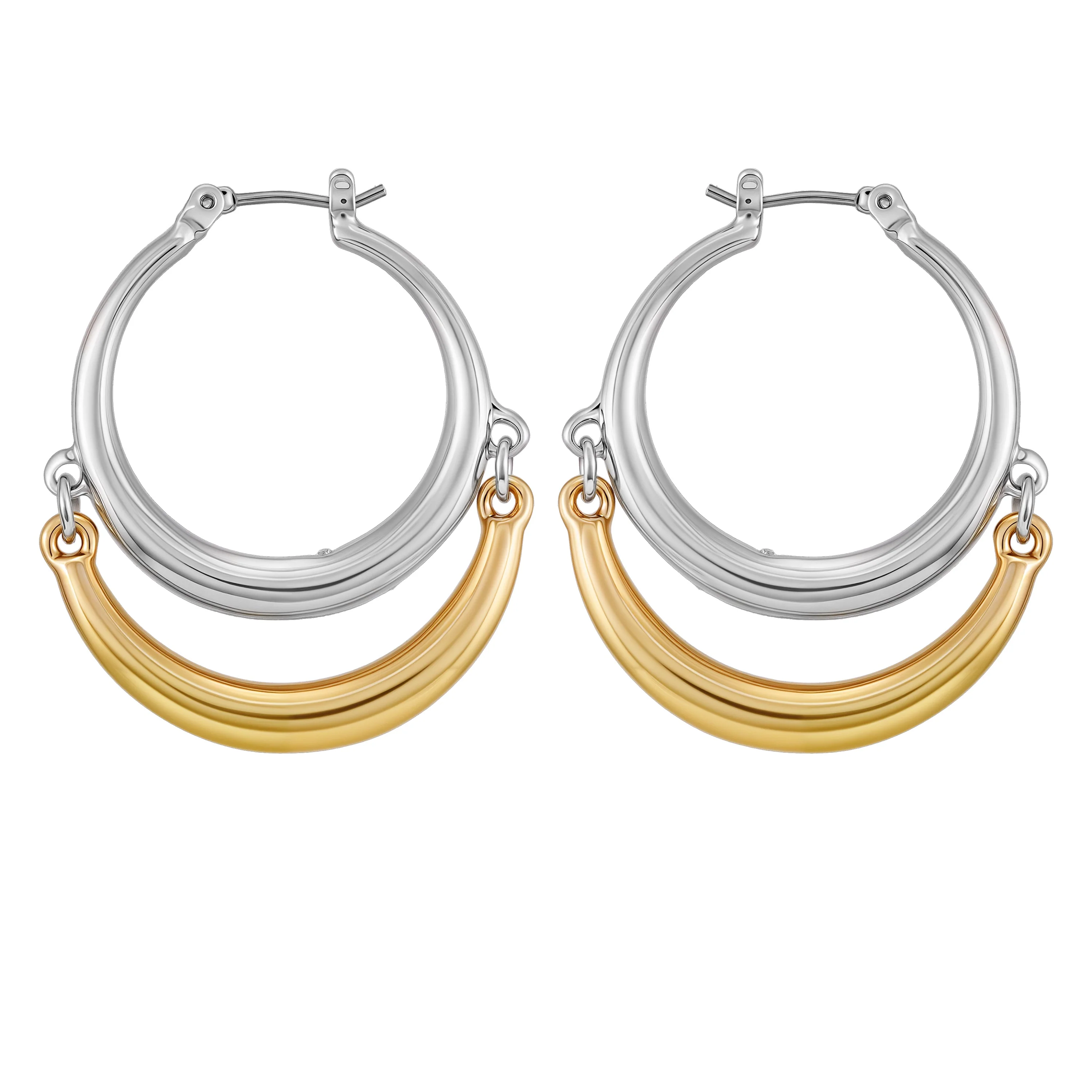 Two Tone Hoop Earrings