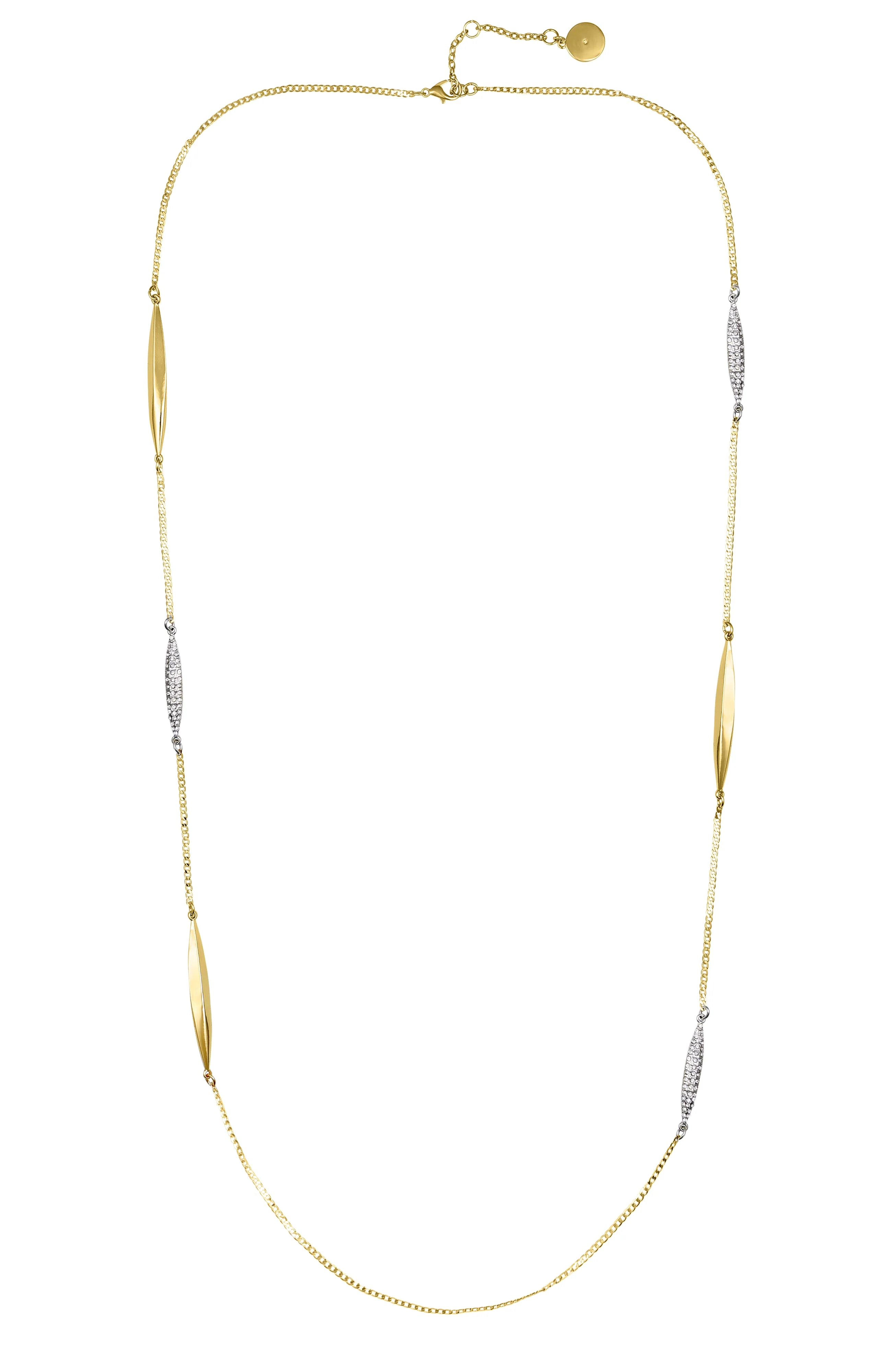 Two Tone Long Chain Necklace - Image 2